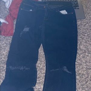 Black distressed jeans